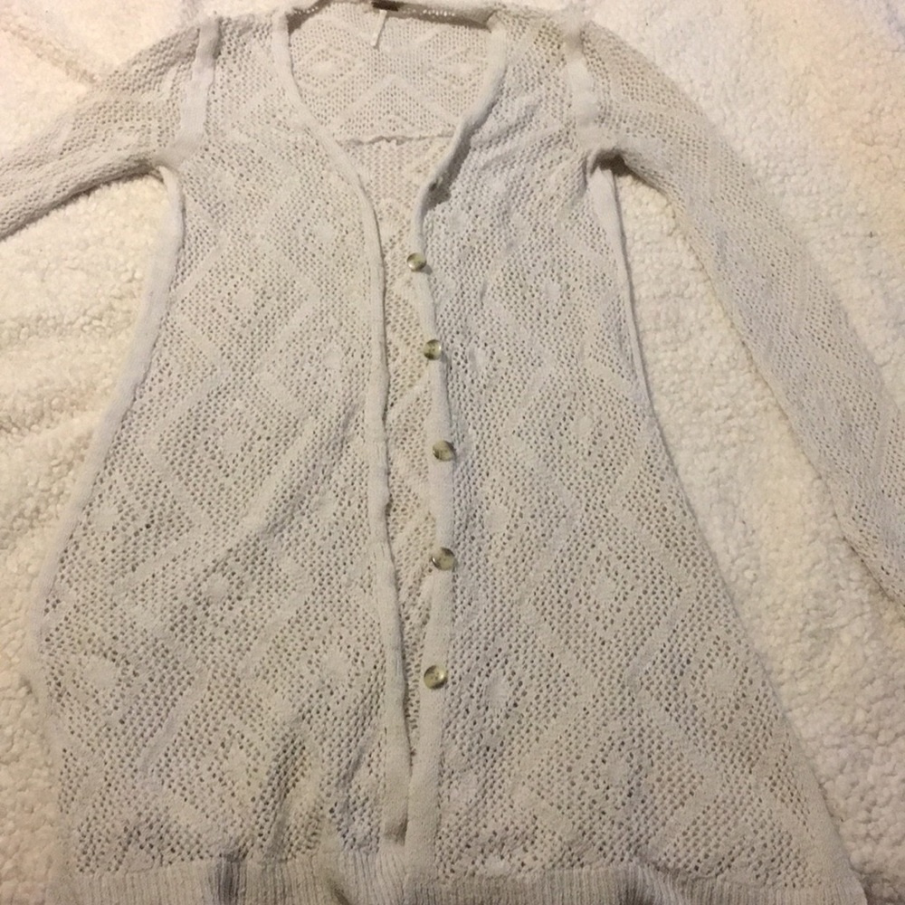 Free people cream/white cardigan
